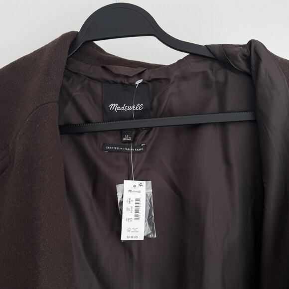 Madewell The Gianna Coat Womens 12 Brown Wool Cashmere Italian Insuluxe Fabric - Picture 11 of 15